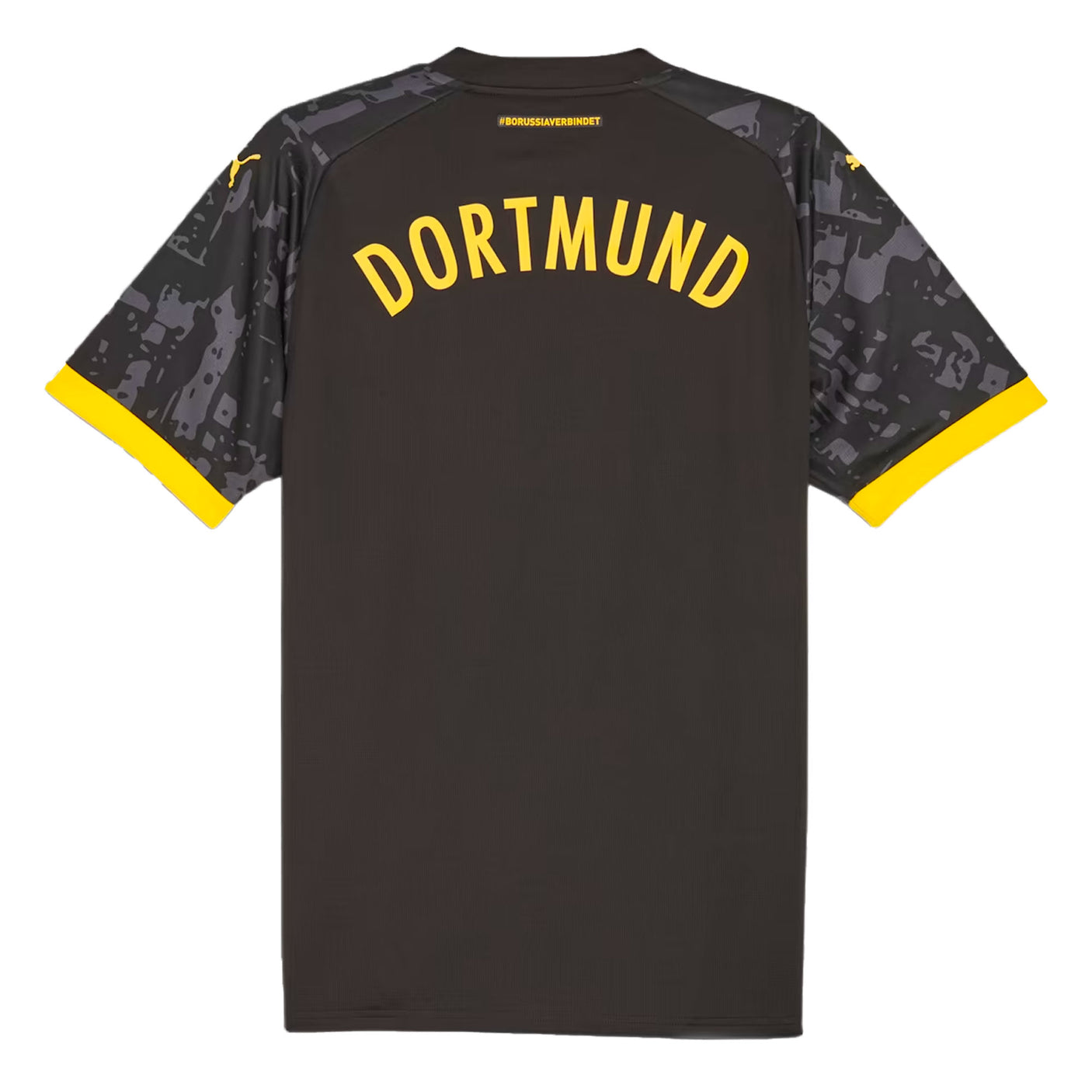 PUMA Men's Borussia Dortmund 2023/24 Away Jersey Black/Yellow Back