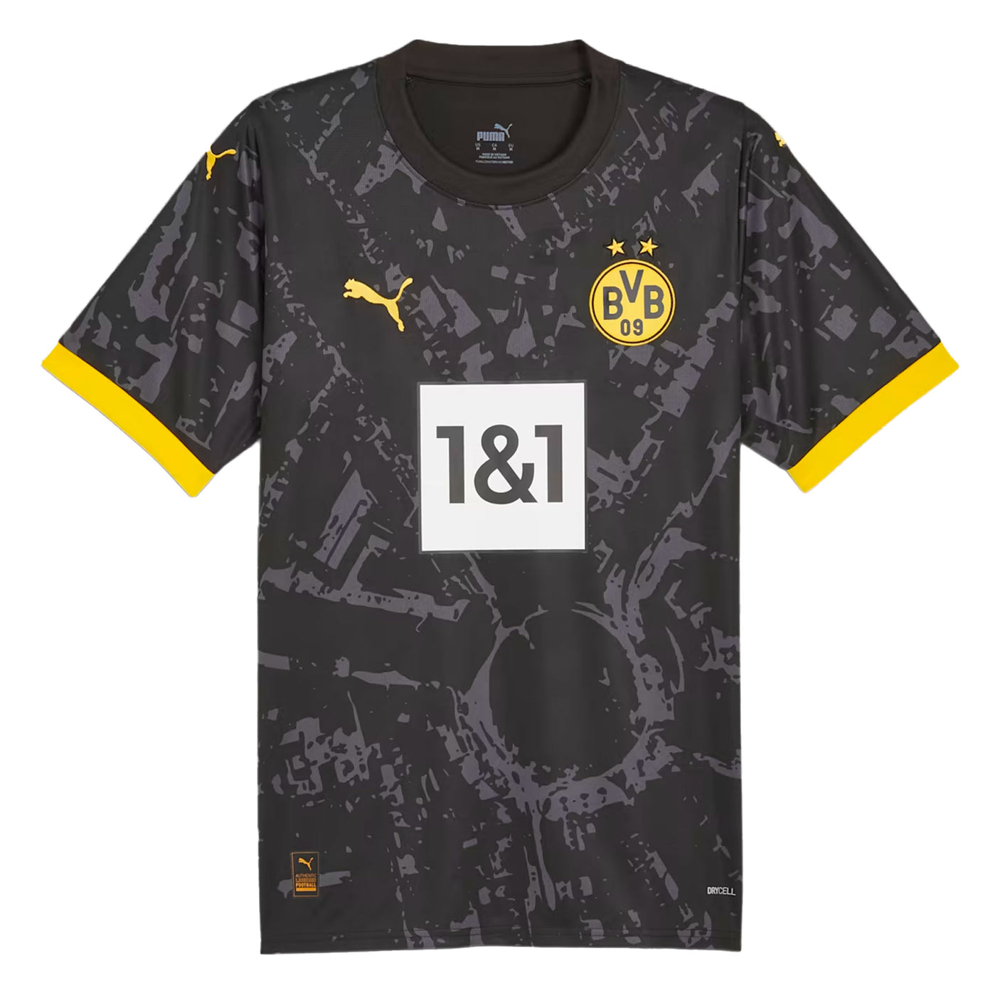 PUMA Men's Borussia Dortmund 2023/24 Away Jersey Black/Yellow Front