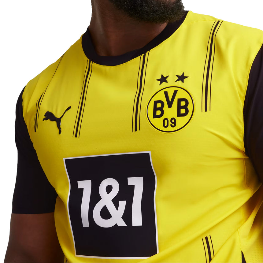 PUMA Men's Borussia Dortmund 2024/25 Authentic Home Jersey Yellow/Black Crest