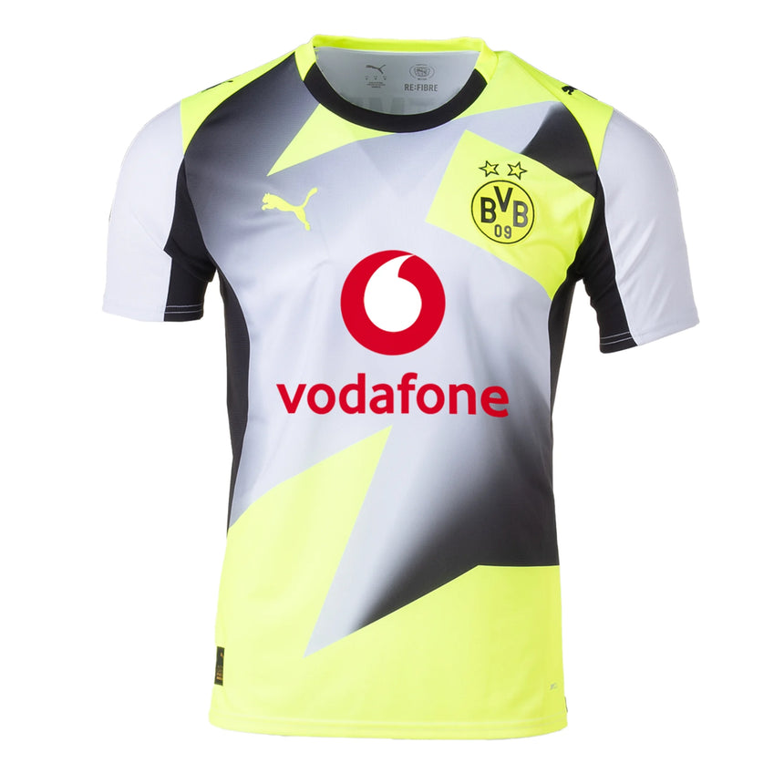 PUMA Men's Borussia Dortmund 2025/26 Away Jersey Silver Mist/Yellow Alert Front