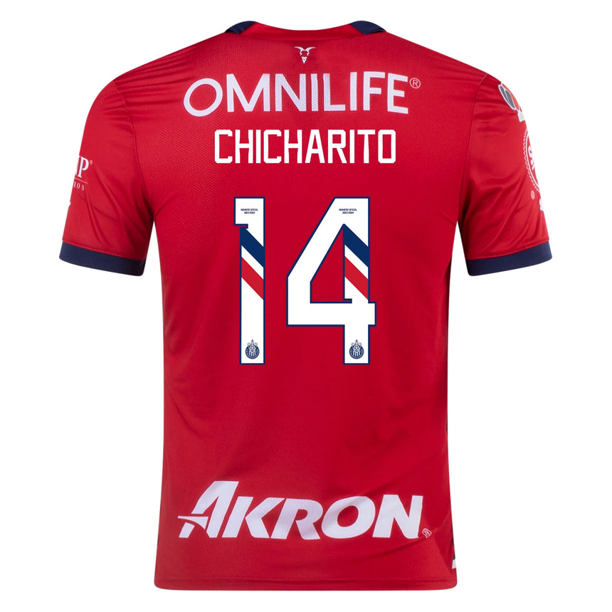 PUMA Chivas De Guadalajara Men's Home Authentic 2023/24 Jersey w/ Chicharito #14