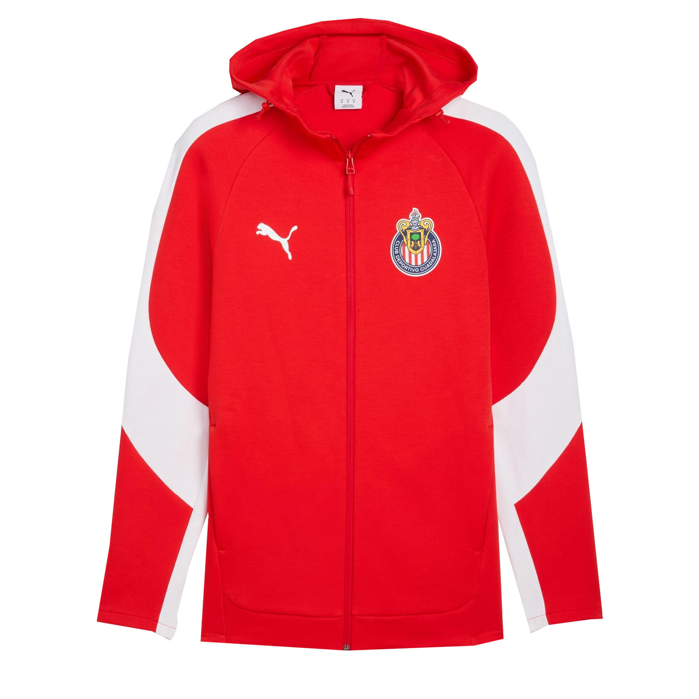 PUMA Men's Chivas De Guadalajara EvoStripe Hooded Jacket Red/White Front