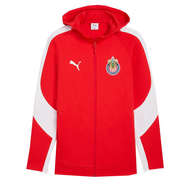 PUMA Men's Chivas De Guadalajara EvoStripe Hooded Jacket Red/White Front