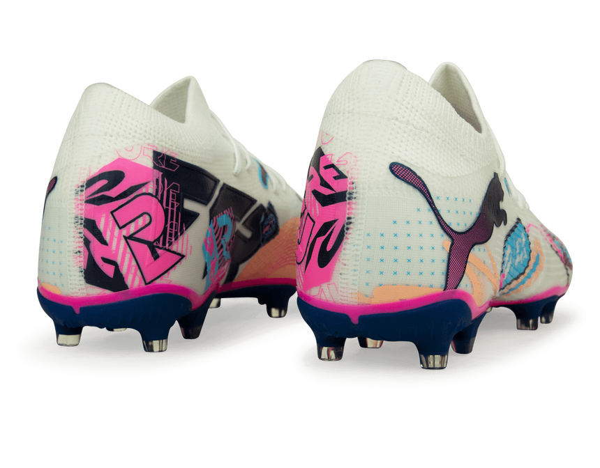 PUMA Men's Future 7 Match Volume Up FG/AG White/Luminous Blue Rear