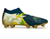 PUMA Men's Future 7 Ultimate BNA FG/AG Blue/Yellow/Green Gold Side