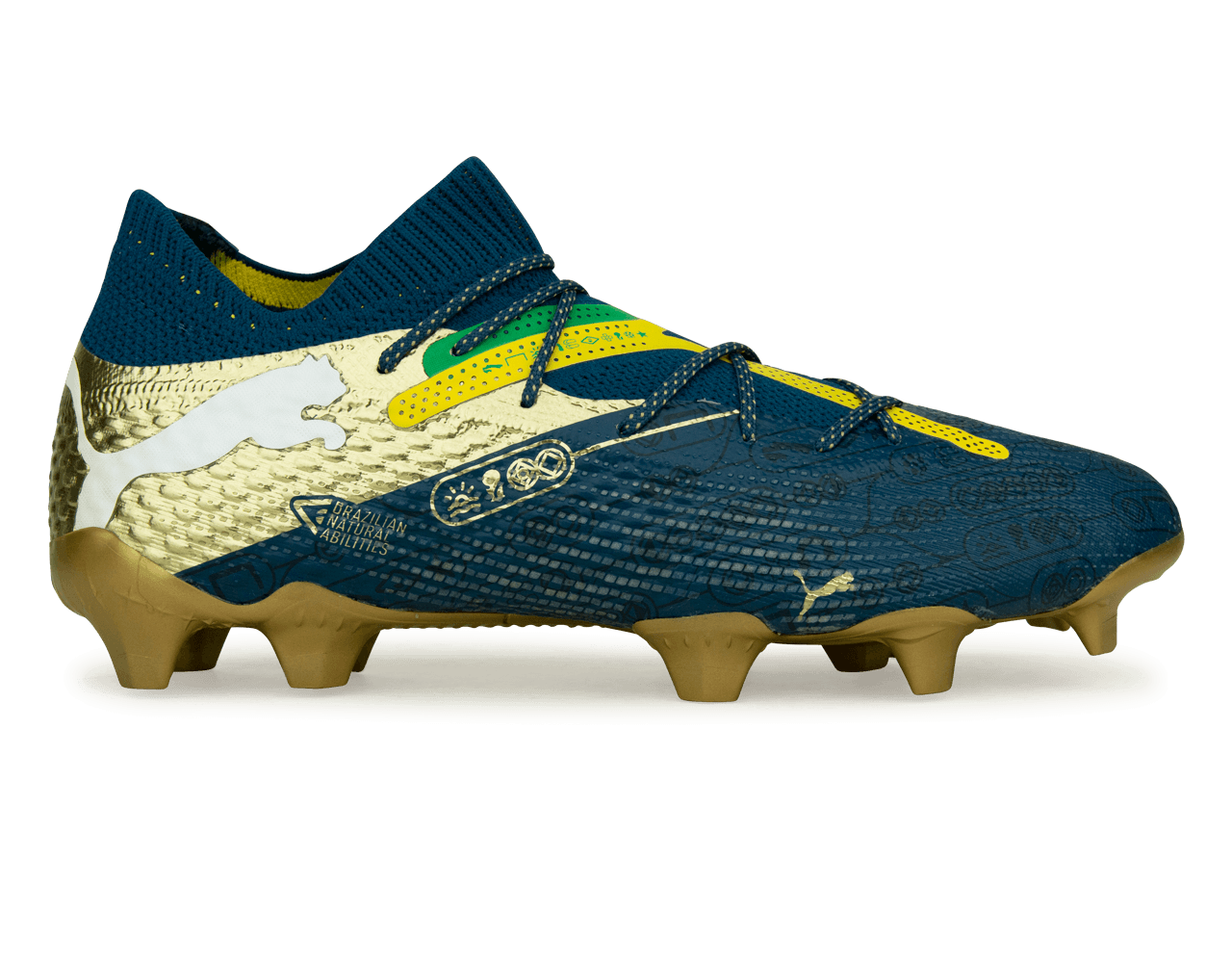 PUMA Men's Future 7 Ultimate BNA FG/AG Blue/Yellow/Green Gold