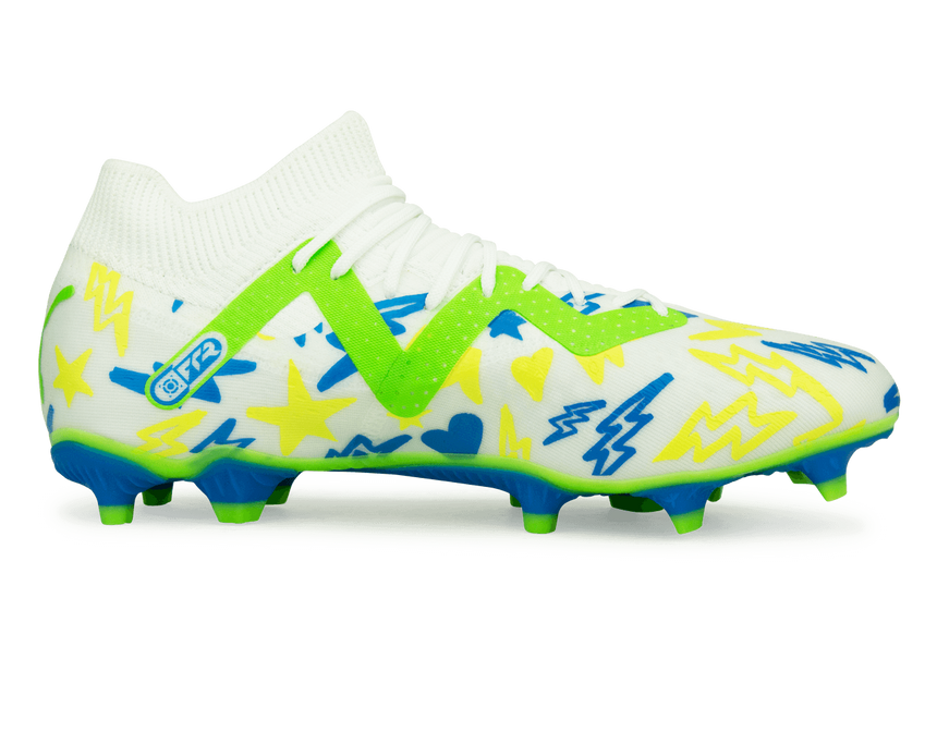 PUMA Men's Future Match x Neymar FG/AG White/Blue/Lemon Side