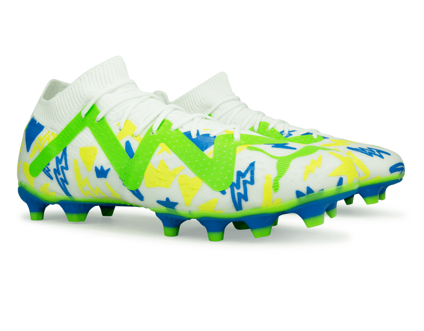 PUMA Men's Future Match x Neymar FG/AG White/Blue/Lemon Together