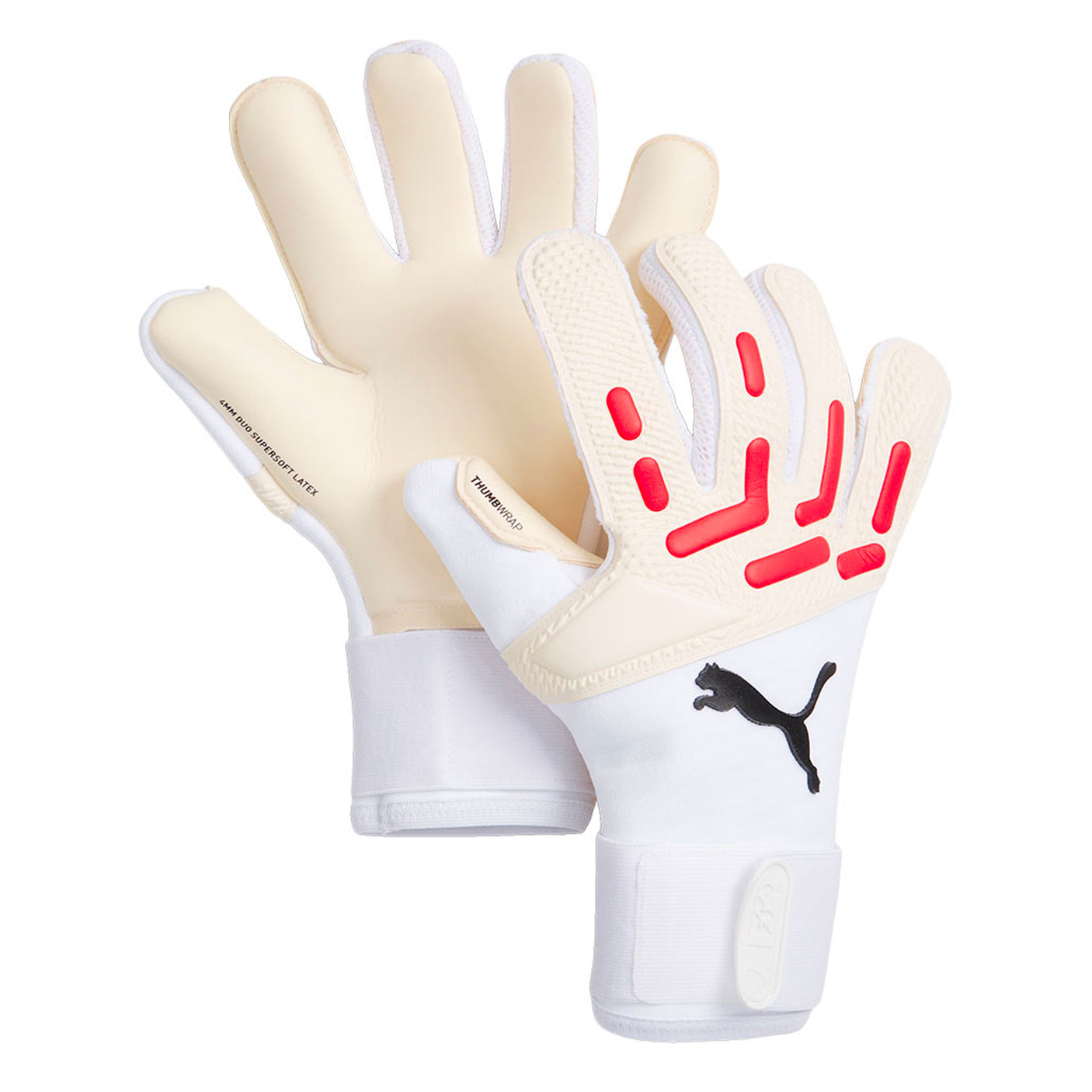 PUMA Men's Future Pro Hybrid Goalkeeper Gloves White/Red Both