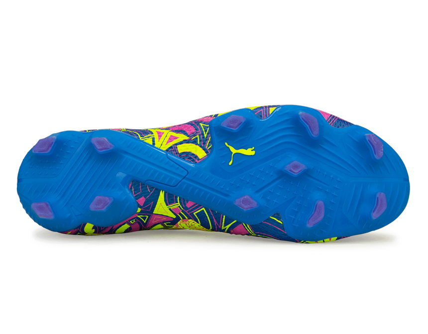 PUMA Men's Future Ultimate Energy FG/AG Blue/Yellow/Pink Sole