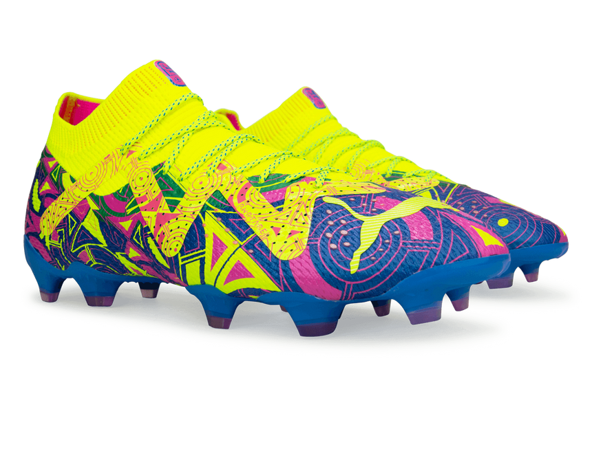 PUMA Men's Future Ultimate Energy FG/AG Blue/Yellow/Pink Together