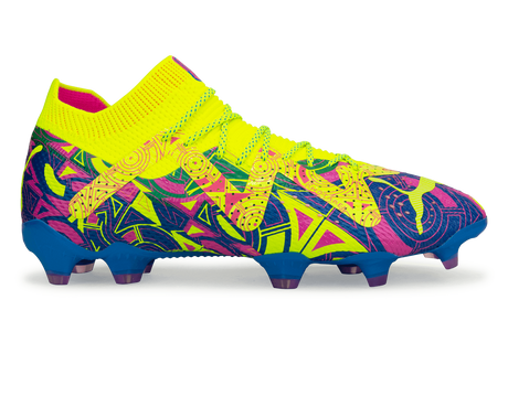 PUMA Men's Future Ultimate Energy FG/AG Blue/Yellow/Pink