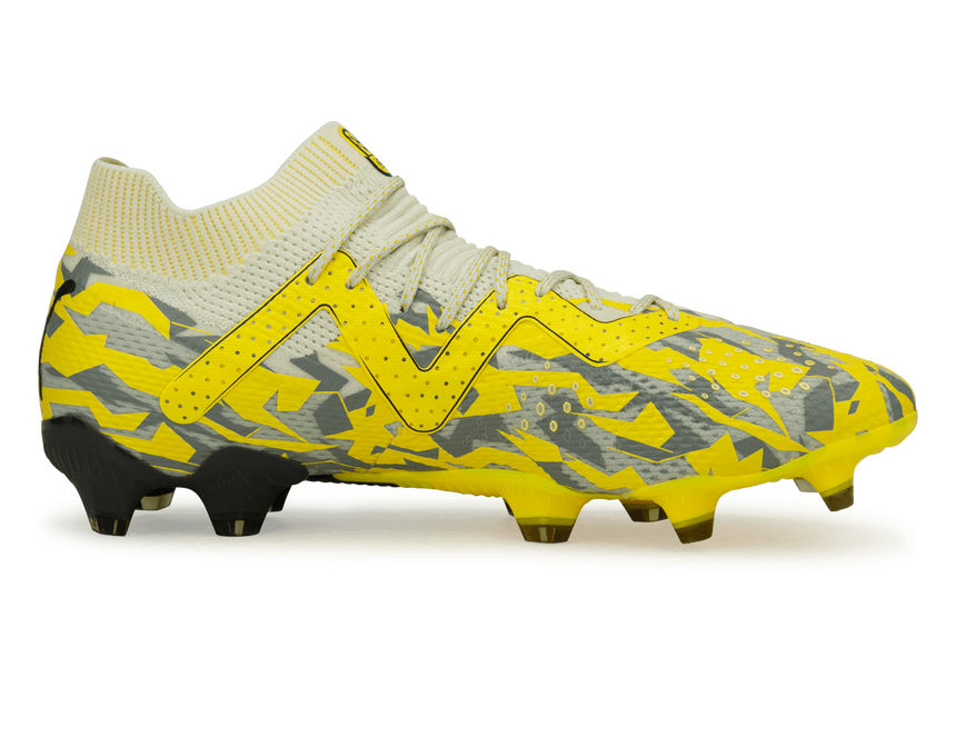 PUMA Men's Future Ultimate FG/AG Gray/Yellow Side
