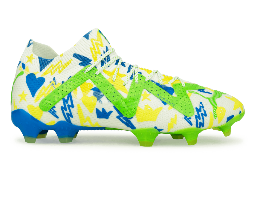 PUMA Men's Future Ultimate x Neymar FG/AG White/Blue/Lemon