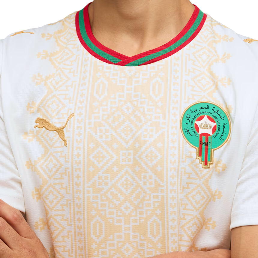 PUMA Men's Morocco World Cup 2026 Away Jersey White/Victory Gold Crest