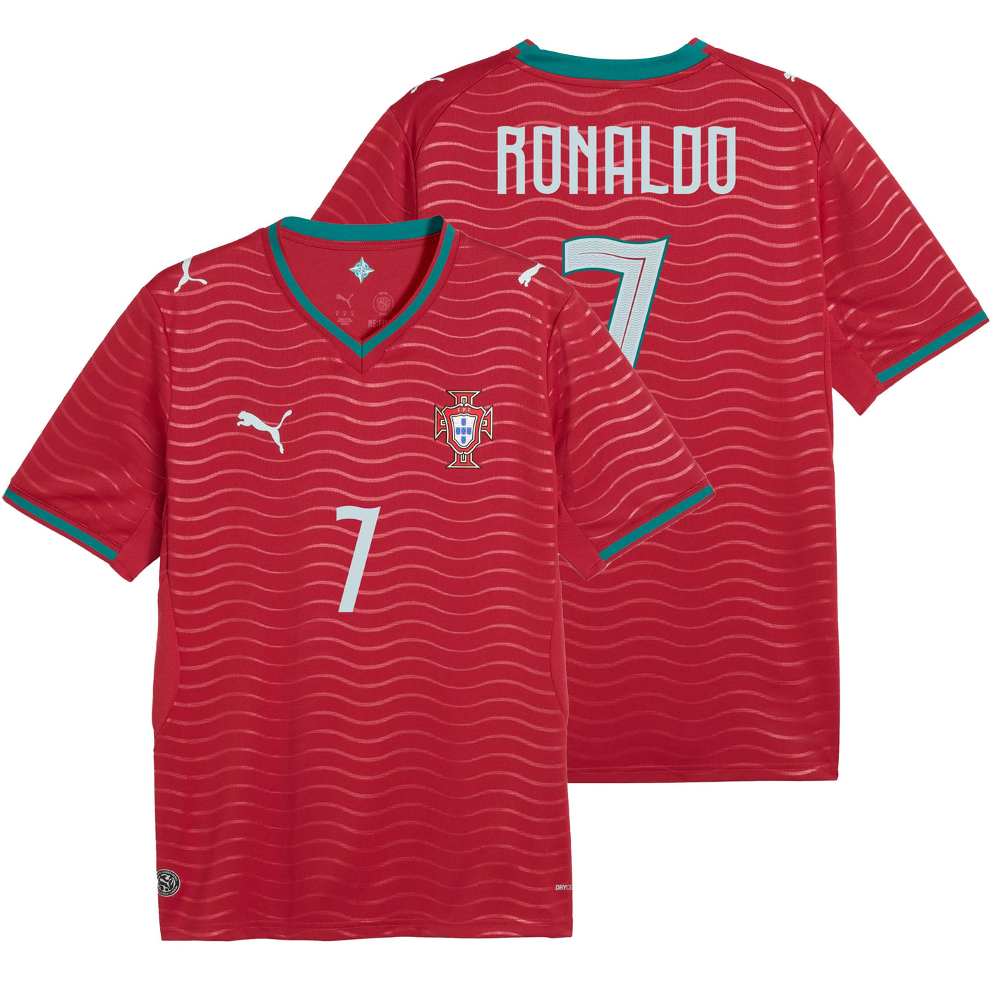 PUMA Mens Portugal World Cup 2026 Home Jersey w/ Ronaldo #7 Printing Both