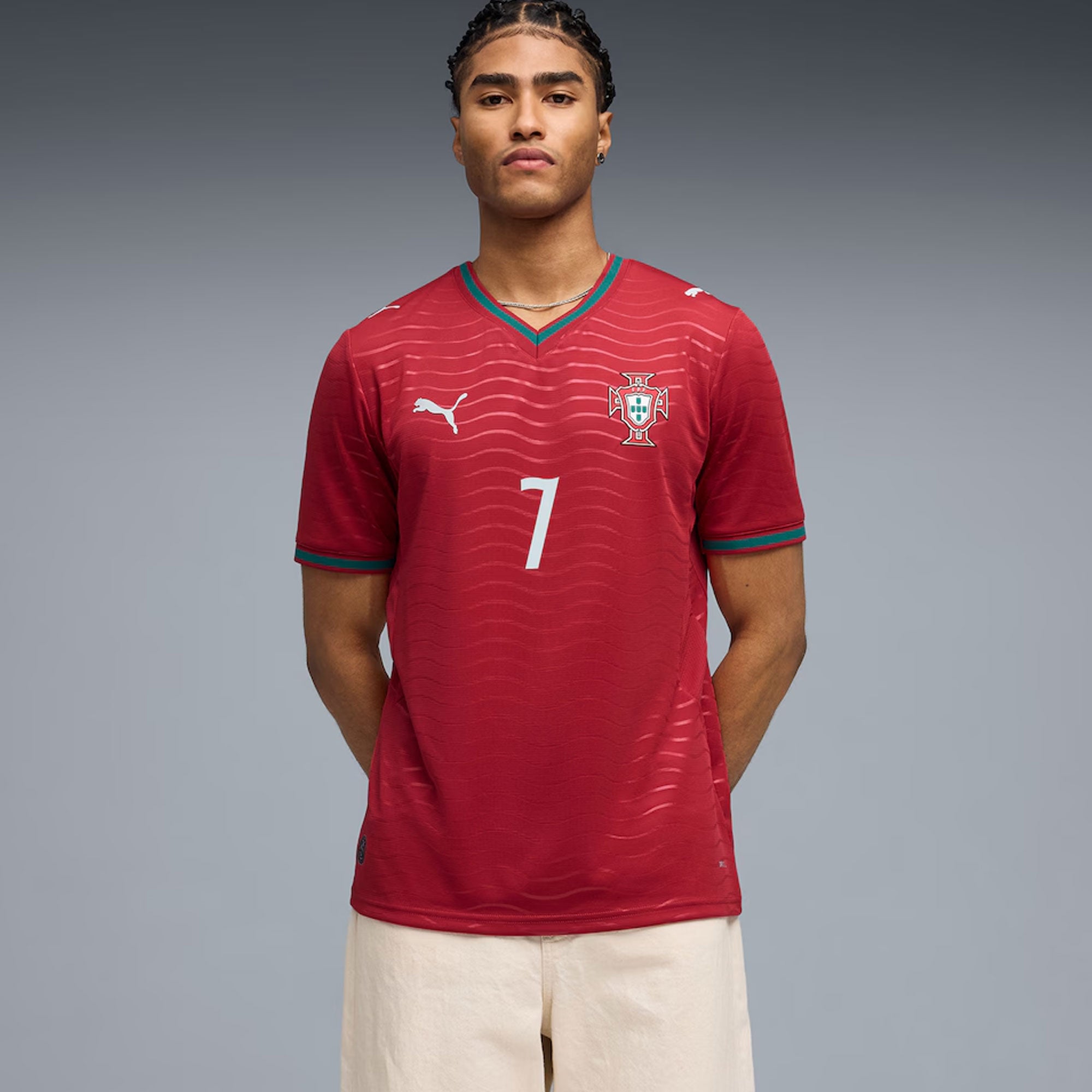 PUMA Portugal Men's Home Stadium Soccer Jersey w/ Ronaldo #7 World