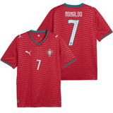 PUMA Men's Portugal World Cup 2026 Home w/ Ronaldo #7 Printing Red/Green Lagoon Both