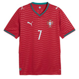 PUMA Men's Portugal World Cup 2026 Home w/ Ronaldo #7 Printing Red/Green Lagoon Front