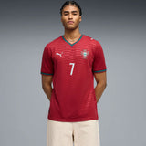 PUMA Men's Portugal World Cup 2026 Home w/ Ronaldo #7 Printing Red/Green Lagoon Model