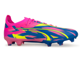 PUMA Men's Ultimate Energy FG/AG Pink/Blue/Yellow Side