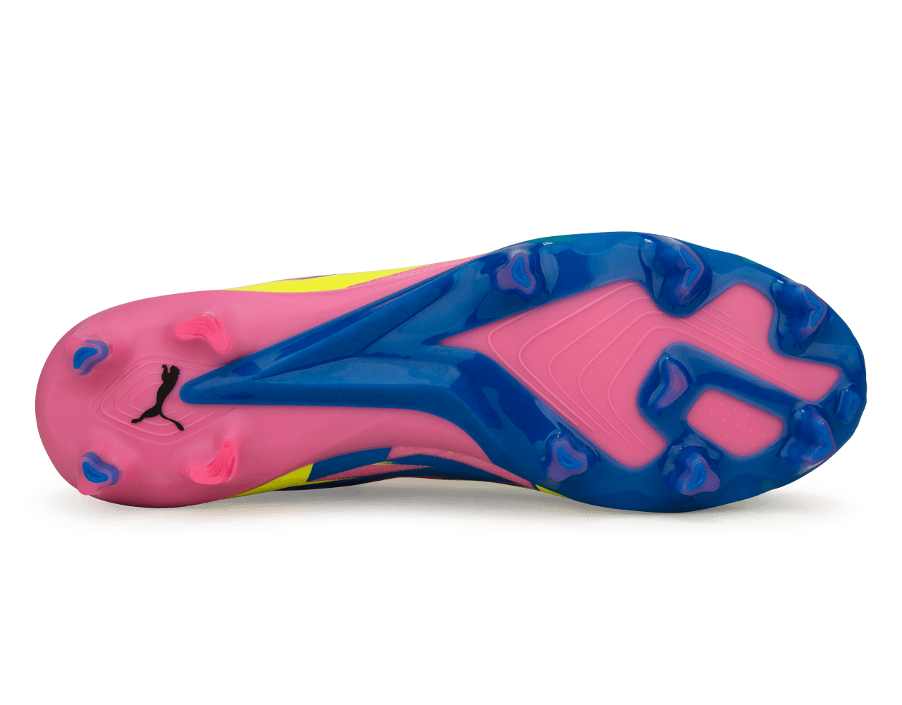 PUMA Men's Ultimate Energy FG/AG Pink/Blue/Yellow Sole