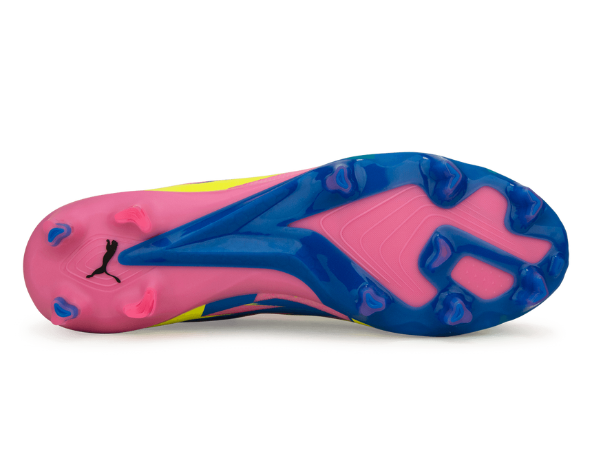 PUMA Men's Ultimate Energy FG/AG Pink/Blue/Yellow Sole