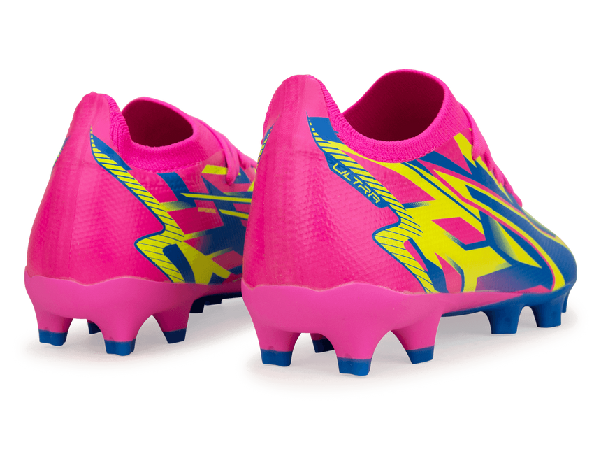 PUMA Men's Ultra Match Energy FG/AG Pink/Blue/Yellow Rear