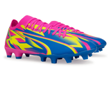 PUMA Men's Ultra Match Energy FG/AG Pink/Blue/Yellow Together