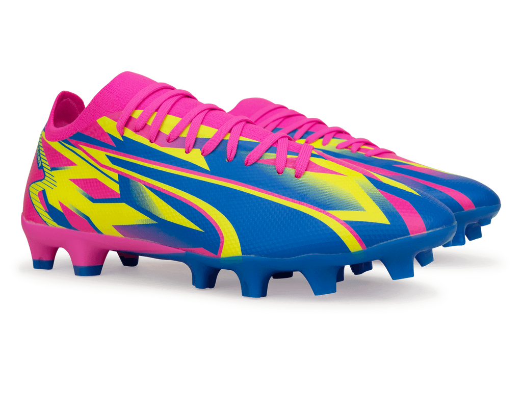 PUMA Men's Ultra Match Energy FG/AG Pink/Blue/Yellow Together