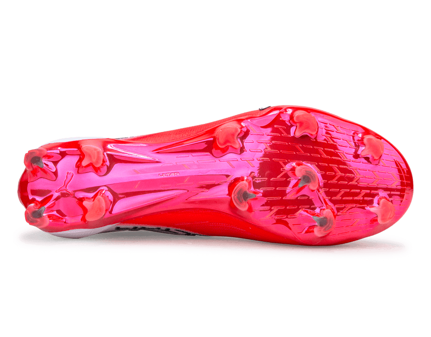 PUMA Men's Ultra Nitro 7 Ultimate Laceless FG Red/Black/White Bottom