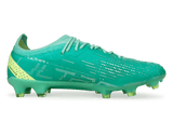 PUMA Men's Ultra Ultimate FG Peppermint/White/Yellow Soccer Cleats Side