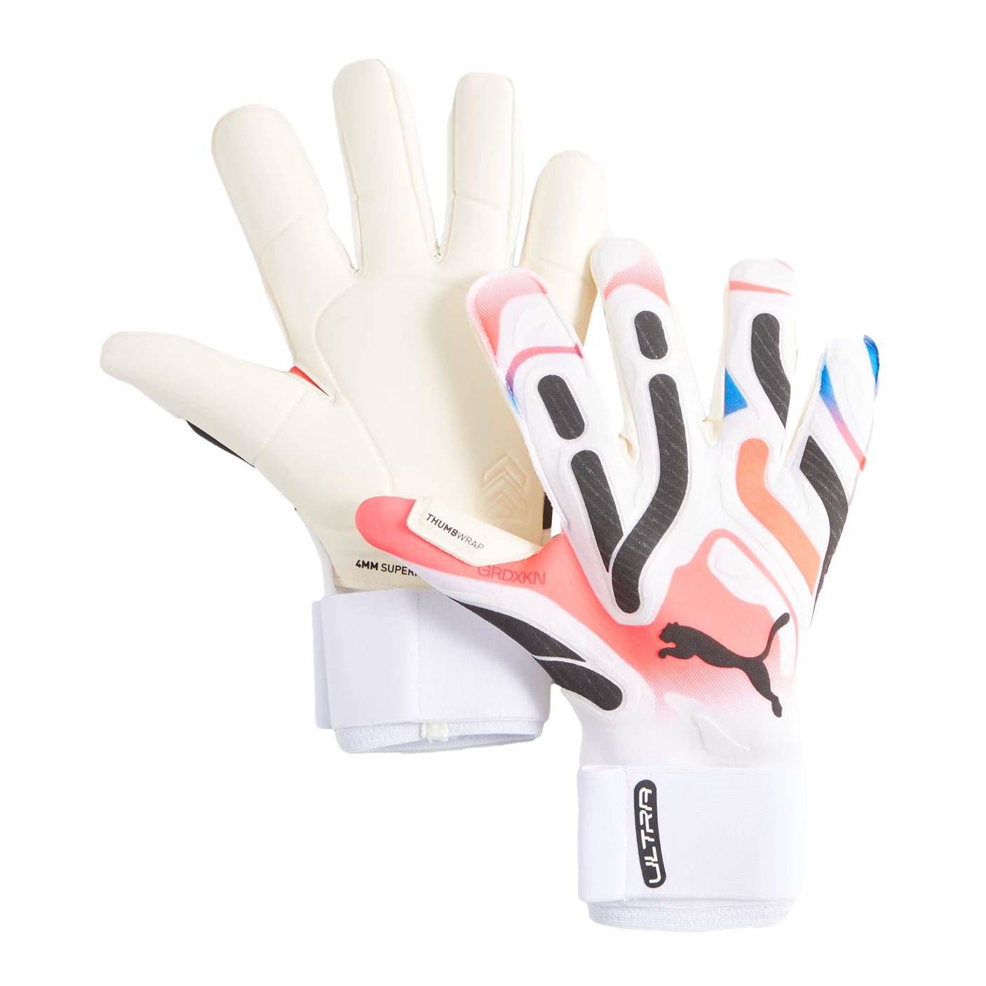 PUMA Men's Ultra Ultimate Hybrid GoalKeeper Gloves White/Red Both