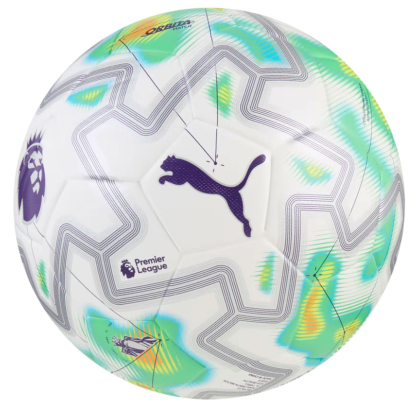 PUMA Orbita Match Premier League Thrill Ball White/Aqua/Blue Front