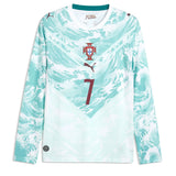 PUMA Portugal Men's Away Stadium Long Sleeve 2026 Jersey w/ Ronaldo #7 Green Front