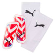 PUMA Ultra Flex Sleeve Shin Guards White/Red Front