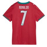 PUMA Women's Portugal World Cup 2026 Home Jersey w/ Ronaldo #7 Printing Red/Green Lagoon Back
