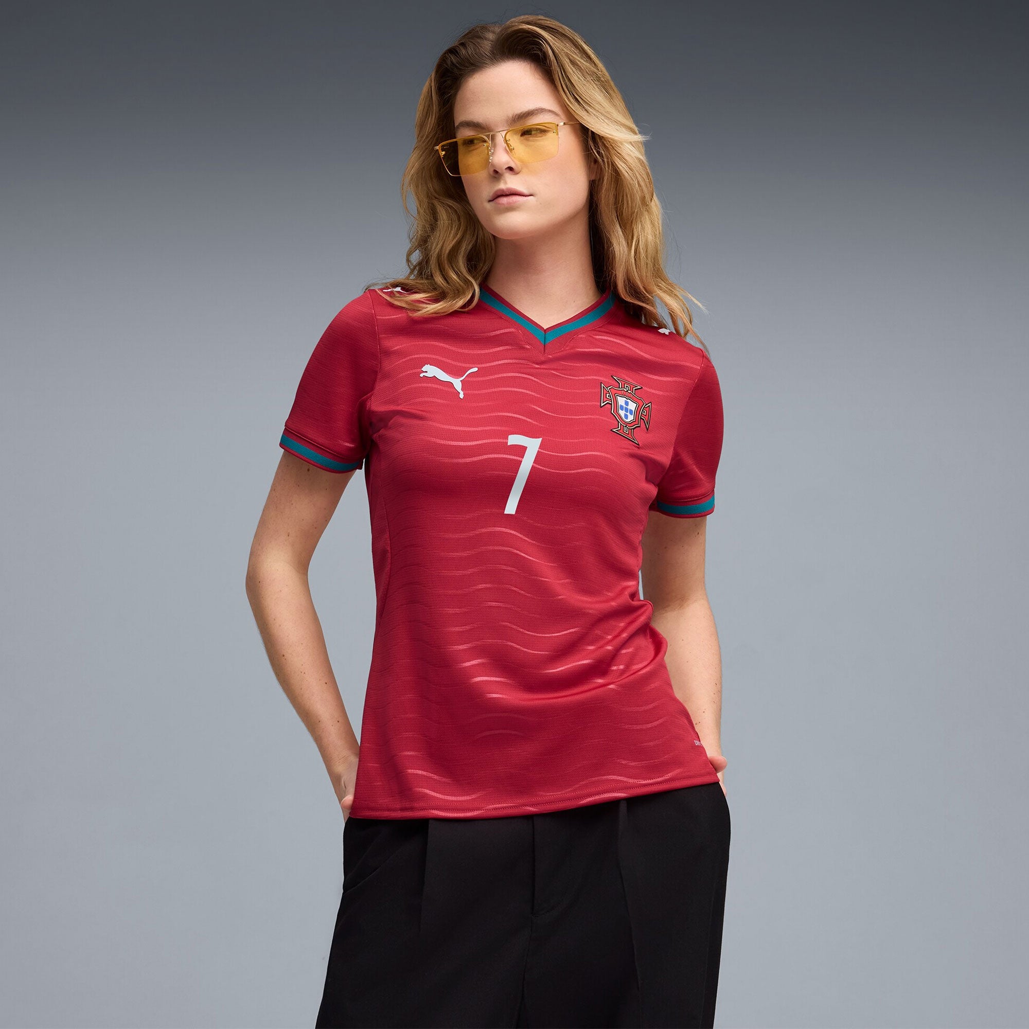 PUMA Portugal Women's Home Stadium Soccer Jersey w/ Ronaldo #7