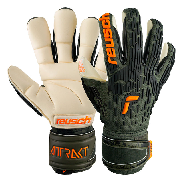 Reusch Attrakt Freegel Gold X Fingersave Goalkeeper Gloves Black Both