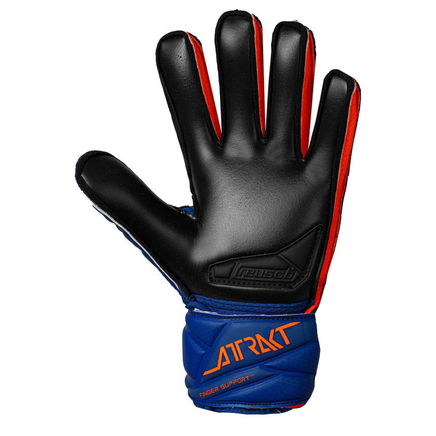 Reusch Kids Attrakt Fingersave Goalkeeper Gloves Blue/Orange Back