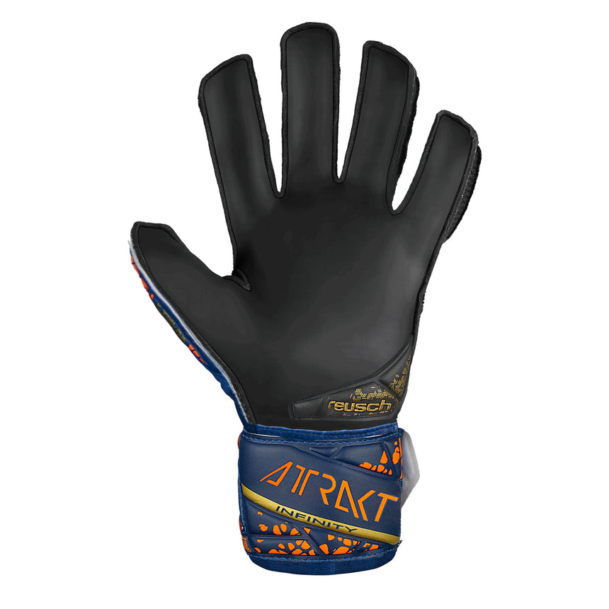 Reusch Kids Attrakt Infinity Fingersave Goalkeeper Gloves Gold/Black Back