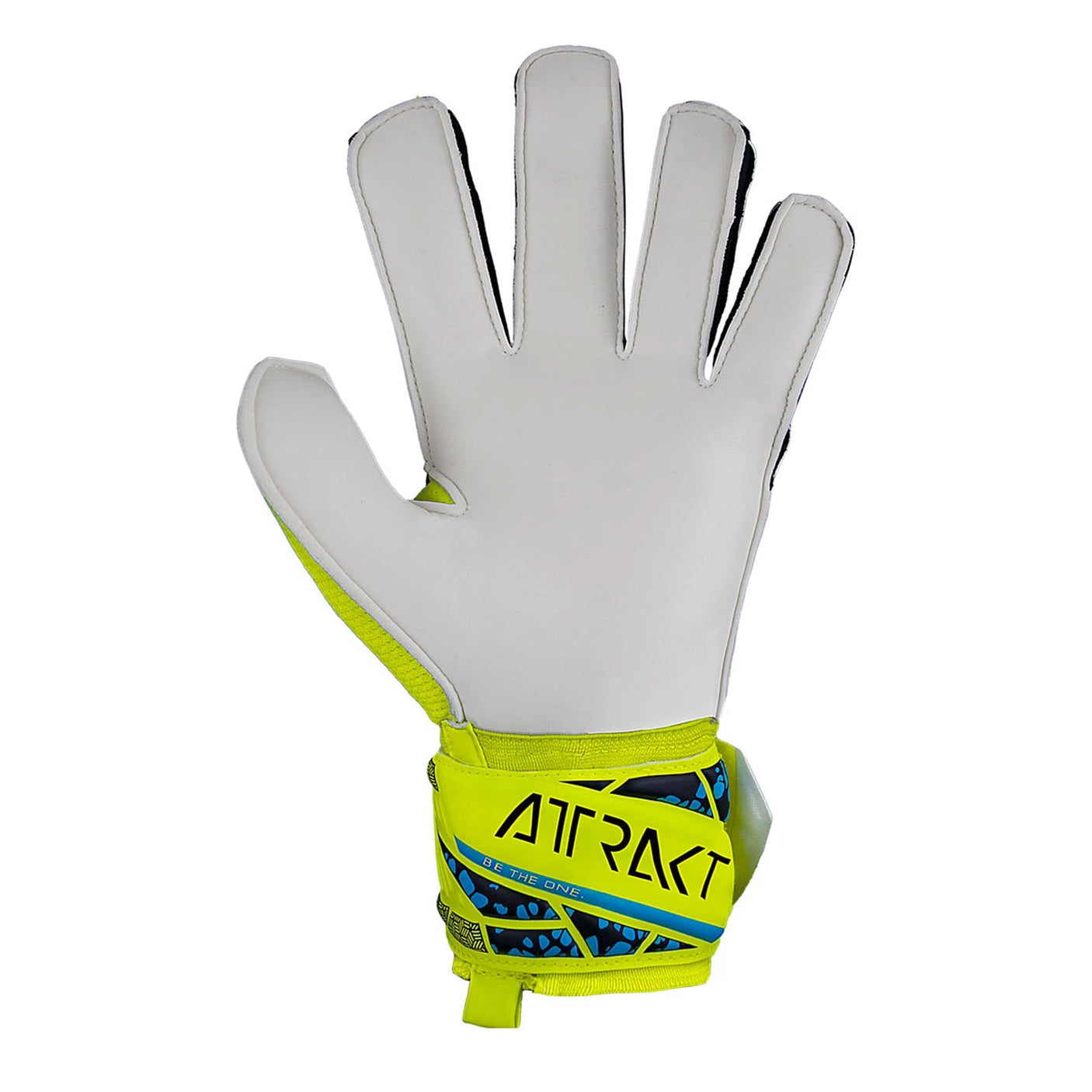 Reusch Kids Attrakt Solid Goalkeeper Gloves Safety Yellow/Future Blue Back