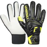 Reusch Kids Attrakt Starter Solid Fingersave Goalkeeper Gloves Black/Yellow Both