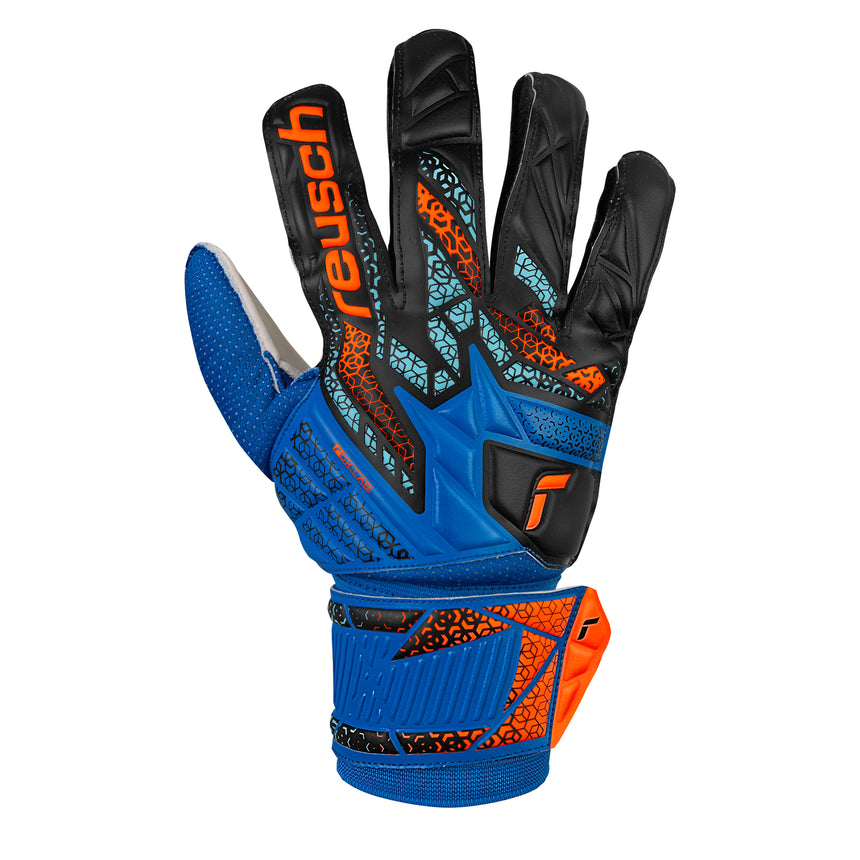 Reusch Kids Attrakt Starter Solid Goalkeeper Gloves Blue/Black Front