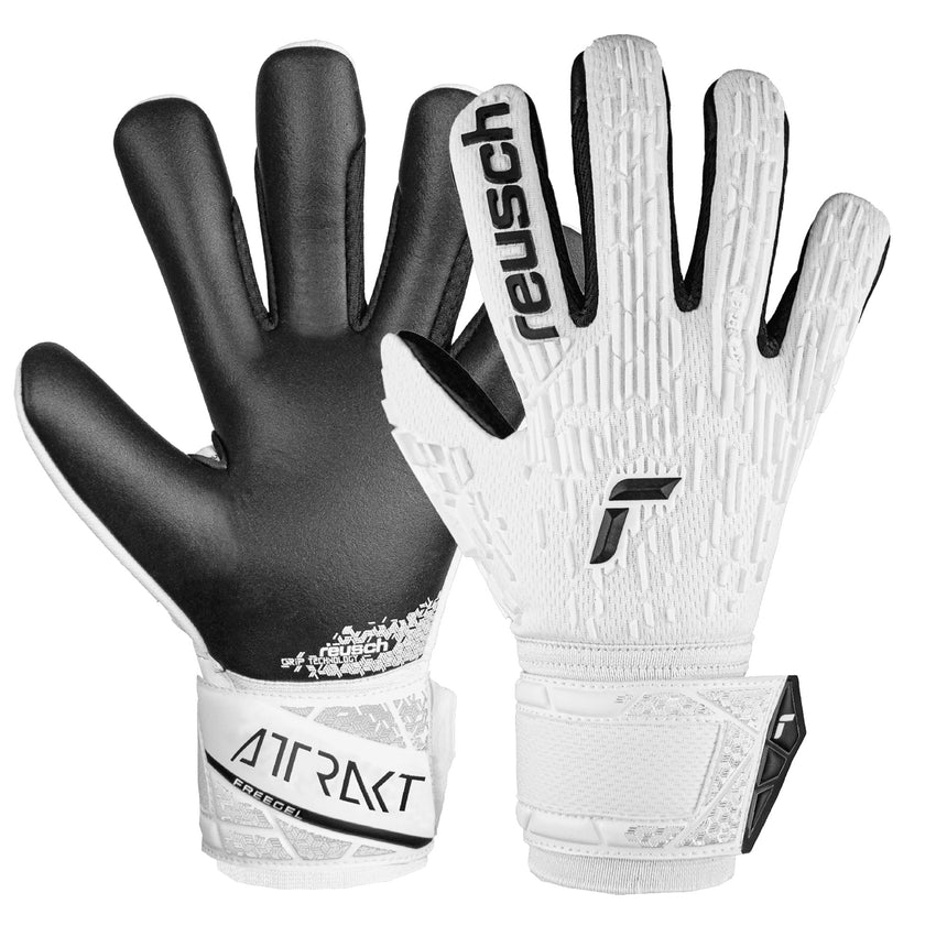 Reusch Men's Attrackt Freegel Silver Goalkeeper Gloves White/Black Both