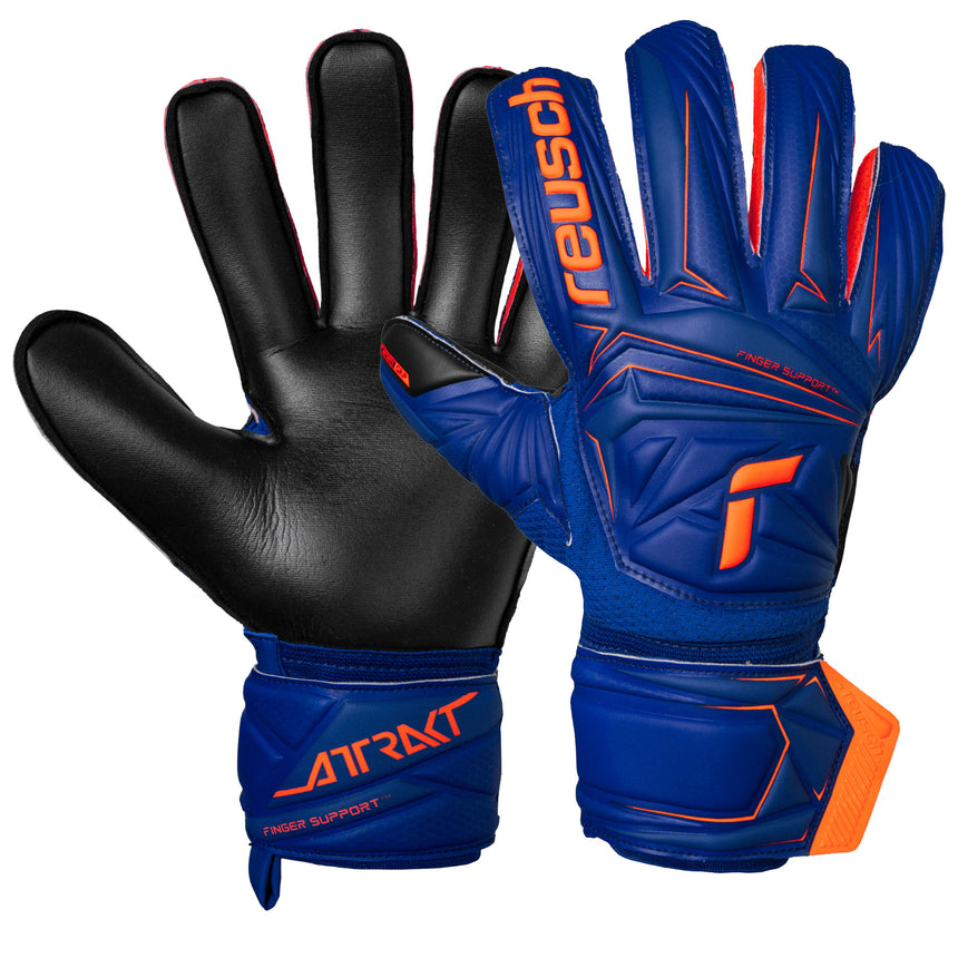 Reusch Men's Attrackt Infinity Fingersave Goalkeeper Gloves Blue/Orange Both