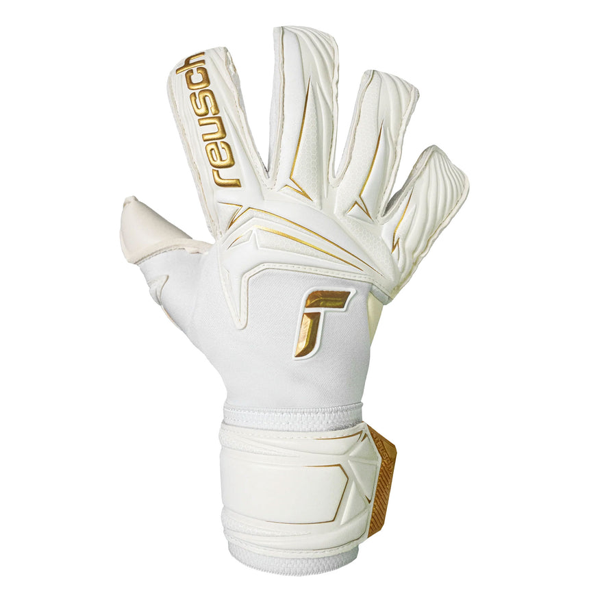 Reusch Men's Attrakt AB1 Duo Goalkeeper Gloves White/Gold Front