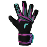 Reusch Men's Attrakt Duo Pulse Goalkeeper Gloves Black/Turquoise Front