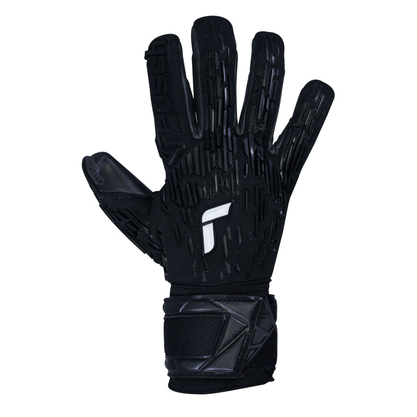 Reusch Men's Attrakt Freegel Infinity Fingersave Goalkeeper Gloves Black Front