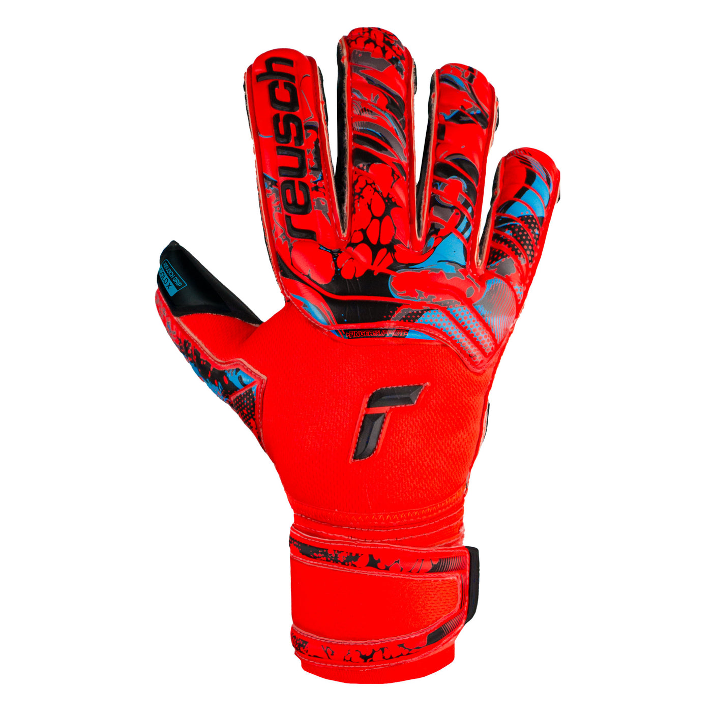 Reusch Men's Attrakt Gold X Evolution Cut Fingersave Goalkeeper Gloves Red Front
